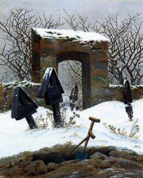 Caspar David Friedrich : Graveyard Under Snow